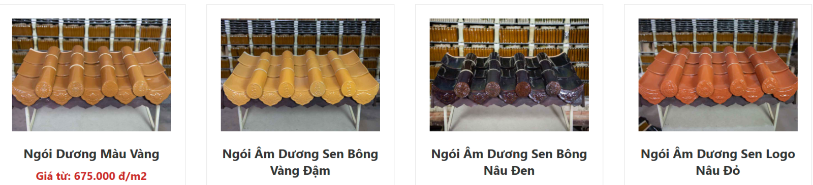 mẫu ngói âm dương theo màu sắc